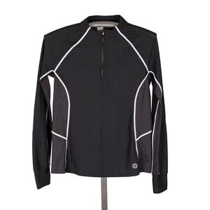 Tory Burch Sport Womens Mesh Quarter-Zip Pullover Activewear Athletic Top LARGE